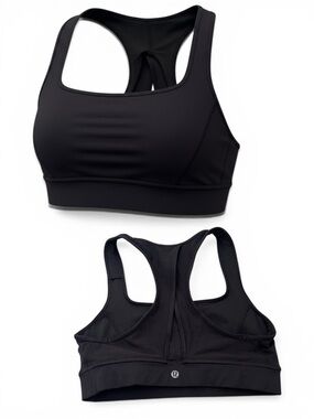 lululemon athletica Black Racerback Support Bra